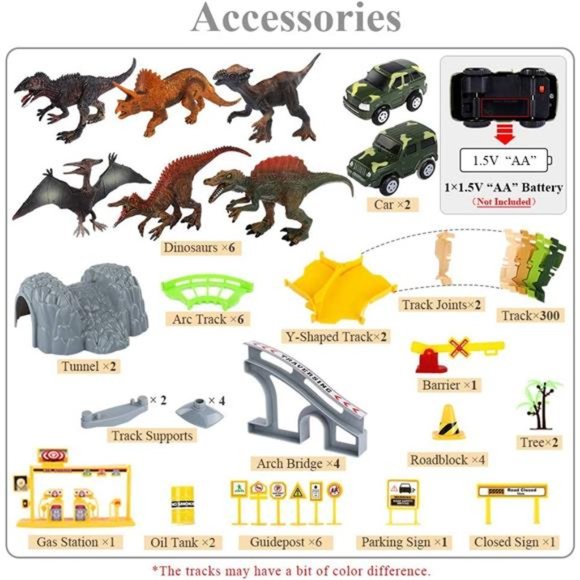 Dinosaur Train Toys for Kids 3 4 5 6 7 Years, Longer Track, 6 Realistic Jurassic - Picture 6 of 6